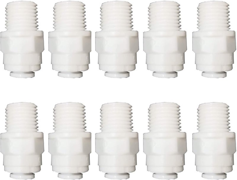 Malida Male Push To Connect Tube Fitting,water purifiers Quick Connector Drinks Dispense and water filtration system fittings (1/4 NPT Male x 1/4 OD Tube) - Image 1