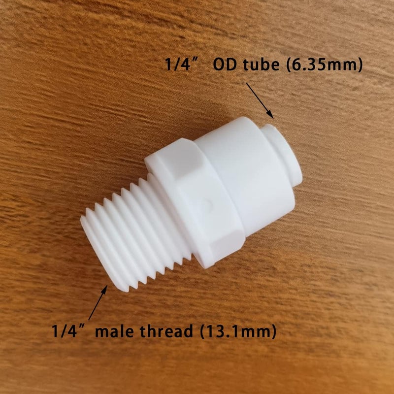 Malida Male Push To Connect Tube Fitting,water purifiers Quick Connector Drinks Dispense and water filtration system fittings (1/4 NPT Male x 1/4 OD Tube) - Image 2