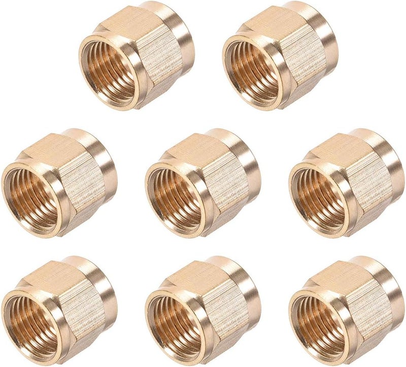 uxcell Brass Tubing Nut Tube Fitting Compression Insert Hydraulic Nuts M10x6mm 8pcs - Image 1