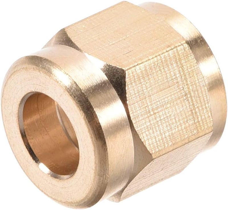 uxcell Brass Tubing Nut Tube Fitting Compression Insert Hydraulic Nuts M10x6mm 8pcs - Image 4