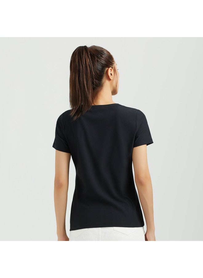 Summer Women's Comfortable And Breathable Sports T-shirt, Simple And Fashionable Round Neck Short Sleeve Top - Image 4