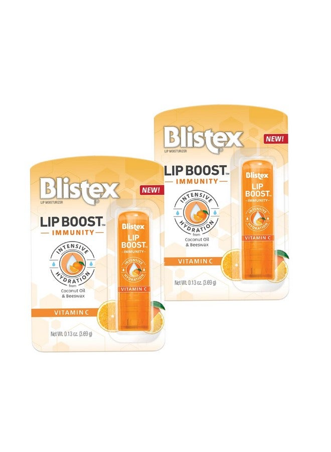 بليستكس بلسم الشفاه بليستكس لتعزيز المناعة، مرطب شفاه، ترطيب مكثف، فيتامين سي، زيت جوز الهند وشمع العسل (عبوة من قطعتين) - Image 1