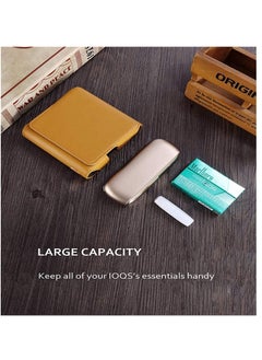 واي آند دي جراب حمل Gooder من جلد البولي يوريثان لمحفظة IQOS 3.0 مع فتحة خرطوشة حامل صندوق تخزين مغناطيسي صغير الحجم حبل قصير (بني)  - Image 3