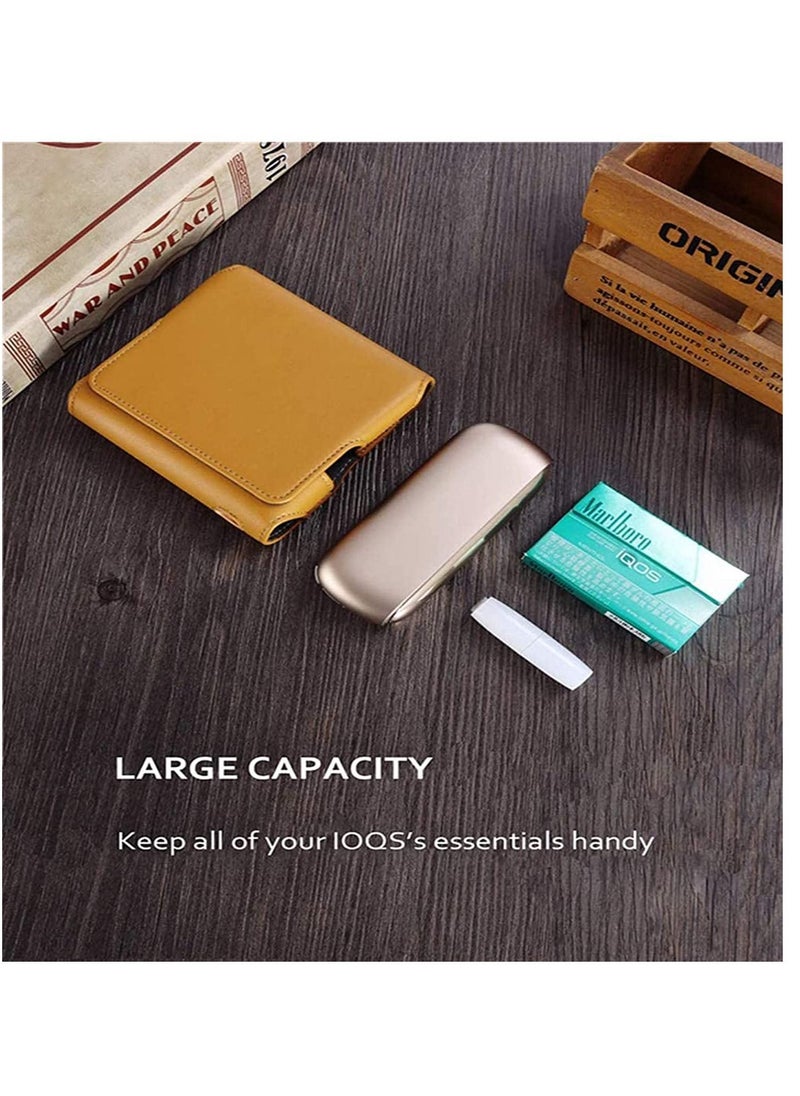 واي آند دي جراب حمل Gooder من جلد البولي يوريثان لمحفظة IQOS 3.0 مع فتحة خرطوشة حامل صندوق تخزين مغناطيسي صغير الحجم حبل قصير (بني)  - Image 3