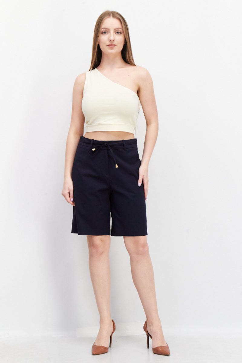 ESPRIT Women Plain Basic Shorts, Navy - Image 3