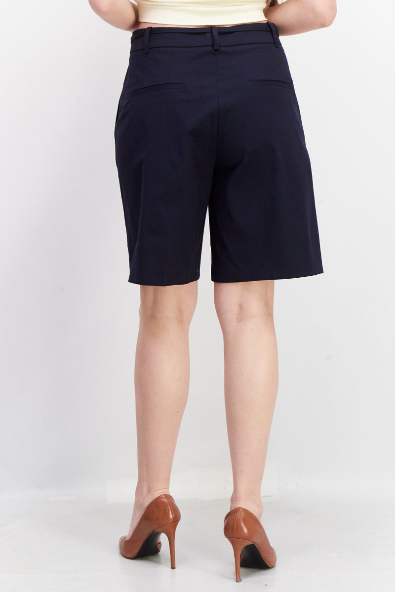 ESPRIT Women Plain Basic Shorts, Navy - Image 4