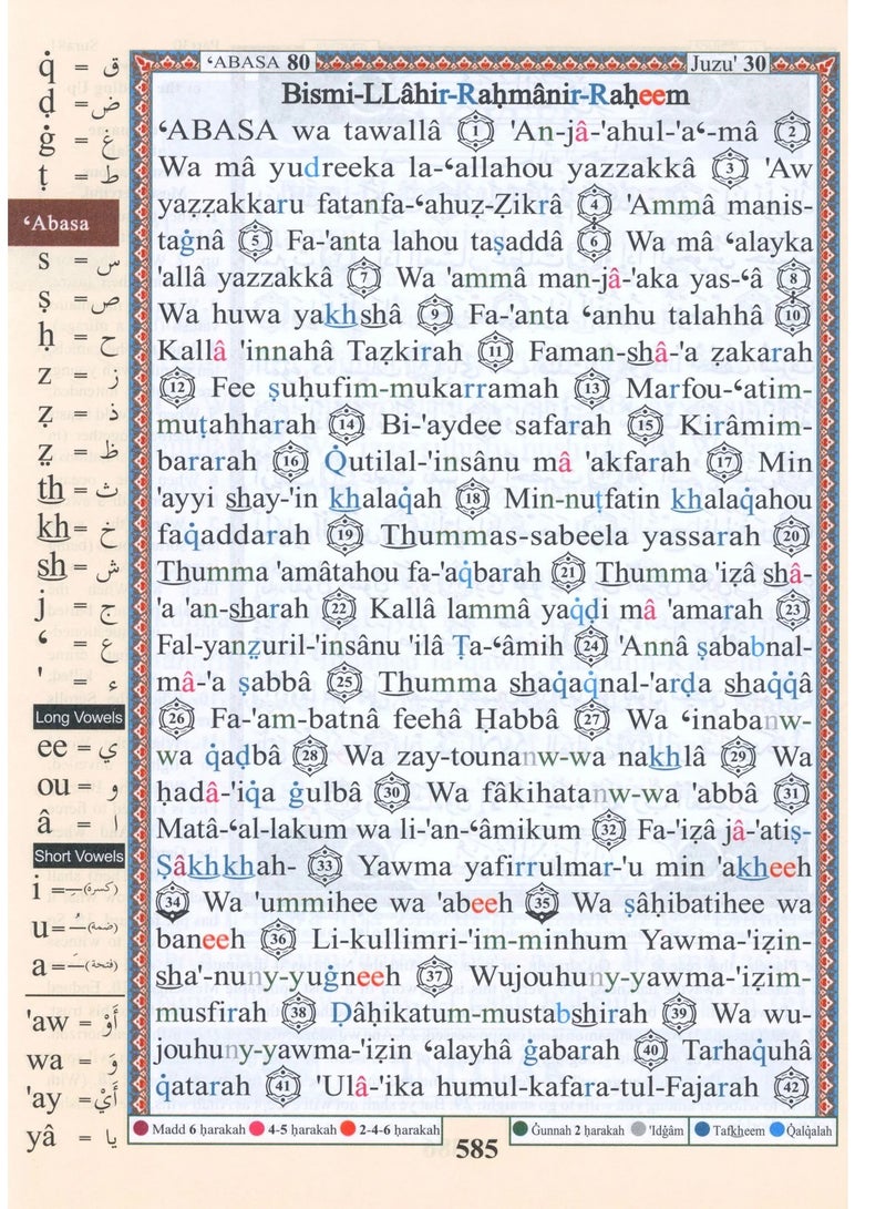 جزء عم مصحف التجويد  مع الترجمة الإنجليزية والطباعة الصوتية مقاس وسط 17*24 (علبة تحتوي على15حبات) - Image 5