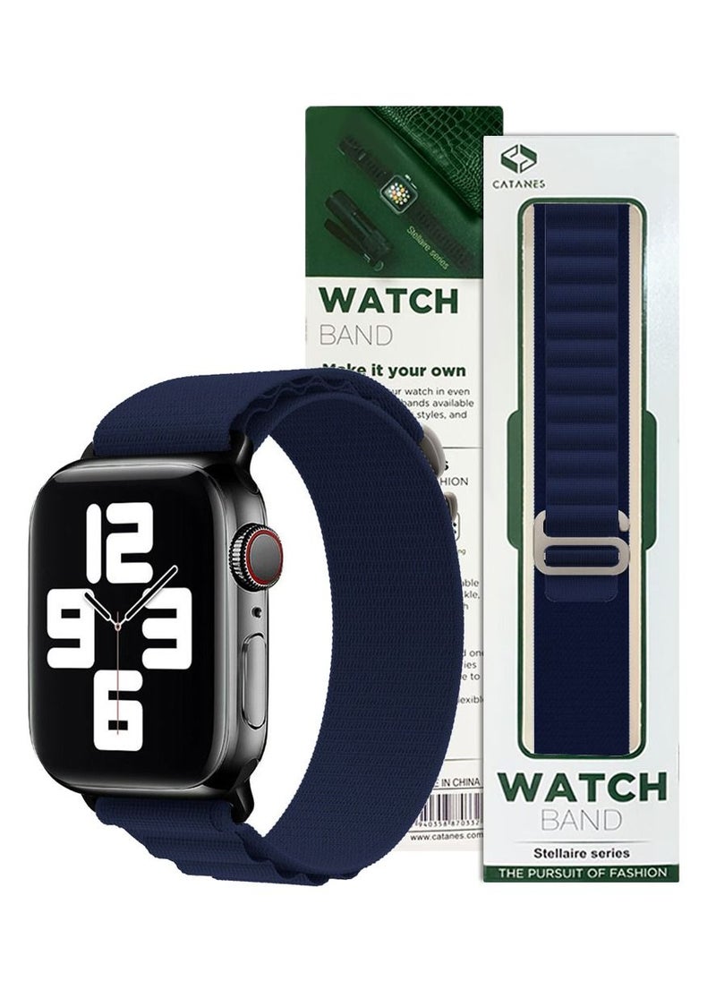 CATANES - Apple Watch Band Alpine Loop Band 38mm 40mm 41mm Women Men Adjustable with Metal G-Hook Strap for iWatch Series 7/SE/6/5/4/3/2/1 Dark Blue - Image 1