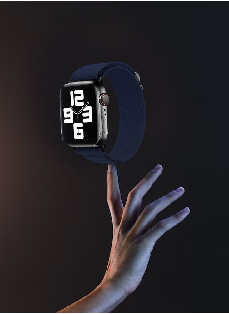 CATANES - Apple Watch Band Alpine Loop Band 38mm 40mm 41mm Women Men Adjustable with Metal G-Hook Strap for iWatch Series 7/SE/6/5/4/3/2/1 Dark Blue - Image 1