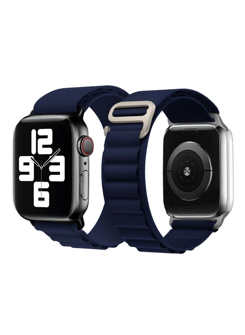 CATANES - Apple Watch Band Alpine Loop Band 38mm 40mm 41mm Women Men Adjustable with Metal G-Hook Strap for iWatch Series 7/SE/6/5/4/3/2/1 Dark Blue - Image 1