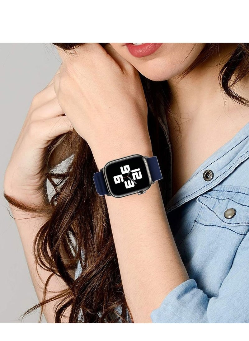 CATANES - Apple Watch Band Alpine Loop Band 38mm 40mm 41mm Women Men Adjustable with Metal G-Hook Strap for iWatch Series 7/SE/6/5/4/3/2/1 Dark Blue - Image 1