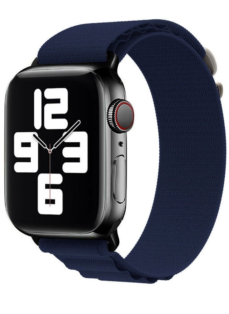 CATANES - Apple Watch Band Alpine Loop Band 38mm 40mm 41mm Women Men Adjustable with Metal G-Hook Strap for iWatch Series 7/SE/6/5/4/3/2/1 Dark Blue - Image 1