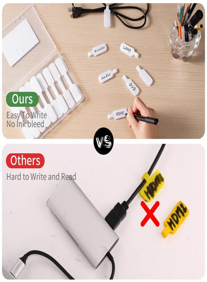 Trilancer Reusable Cable Cord Wire Labels, Easy to Write on, Hook&Loop Closure, for Organizing and Identification, Cable Tags, Multiple Uses - 35PCS(White) - Image 5
