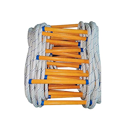 Meidansini Rope Ladder,49 Feet Emergency Fire Escape Ladders Flame Resistant Safety Rope Ladder with Hooks,Fast to Deploy Sturdy and Strong Portable and Reusable 3 Story,Weight Capacity up to 2000 Pounds - Image 1