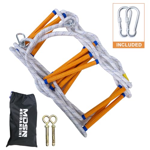 Meidansini Rope Ladder,49 Feet Emergency Fire Escape Ladders Flame Resistant Safety Rope Ladder with Hooks,Fast to Deploy Sturdy and Strong Portable and Reusable 3 Story,Weight Capacity up to 2000 Pounds - Image 3