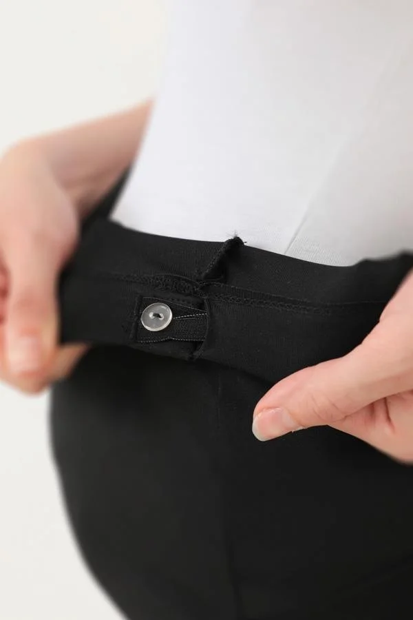 COTTONHILL Black Flexible High Waist Double Pocket Maternity Jogger Sweatpants