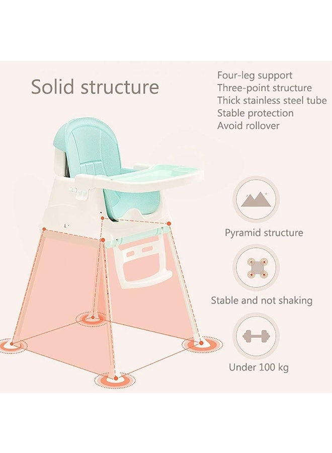 JCB CHIC كرسي طعام للأطفال، كرسي مرتفع متعدد الوظائف للأطفال، كرسي مرتفع للأطفال قابل للتعديل الارتفاع ومقعد قابل للطي للأطفال الصغار، كرسي آمن لتغذية الأطفال مزود بعجلات - Image 5