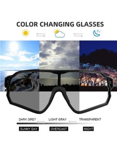 Rockbros Cycling Glasses Photochromic Sunglasses Bike Sunglasses Clear Bicycle Glasses Riding Glasses for Men Cycling Sunglasses Sports Bike Glasses(Black)  - Image 4