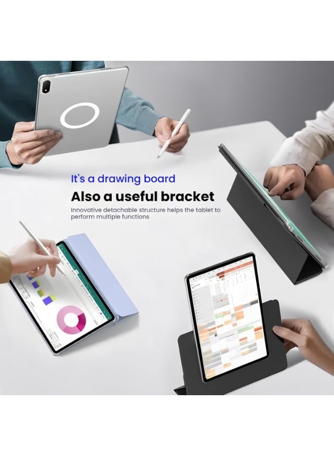 general Case Compatible with ZTE Nubia Red Magic Gaming Tablet 3 Pro 9.06 inch (2025) 【Supports Pencil】, Detachable Magnetic Tri-fold Stand Cover, Matte Clear Back, Auto Wake/Sleep - Image 2