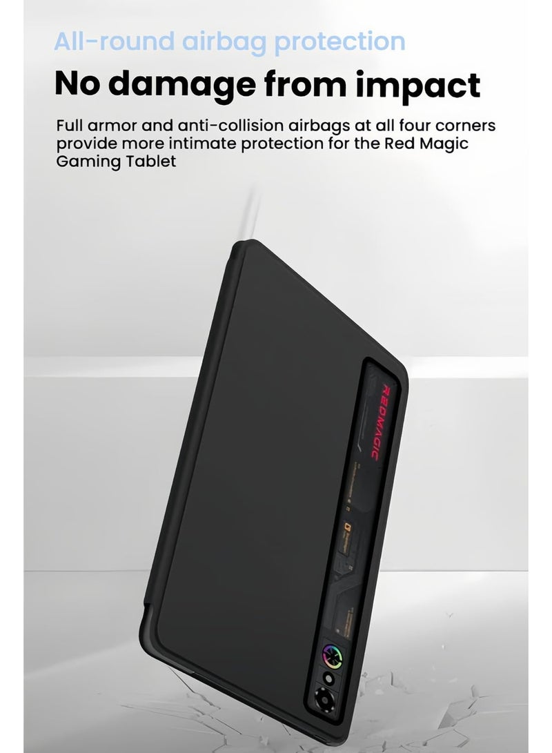 general Case Compatible with ZTE Nubia Red Magic Gaming Tablet 3 Pro 9.06 inch (2025) 【Supports Pencil】, Detachable Magnetic Tri-fold Stand Cover, Matte Clear Back, Auto Wake/Sleep - Image 4