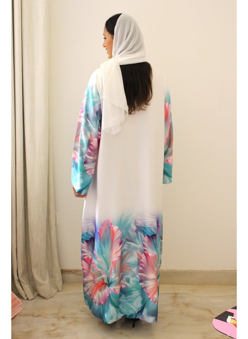 JAMEELA Womens Reversible Abaya in Armani Silk - Image 4