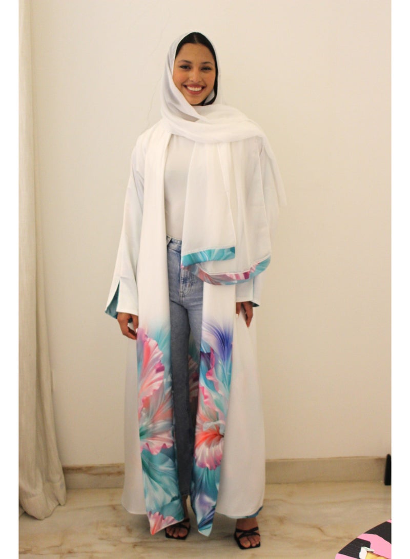 JAMEELA Womens Reversible Abaya in Armani Silk - Image 1