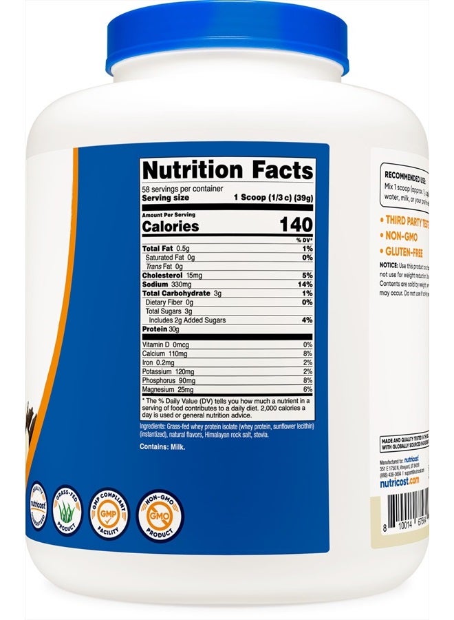 Nutricost Grass-Fed Whey Protein Isolate (Vanilla) 5LBS - Non-GMO, Gluten Free, Natural Flavors  - Image 5
