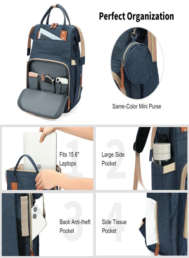GAEKEAO Laptop Backpack for Women 15.6 inch Travel Work Backpack Purse with USB Port Casual Daypack for Nurse Teacher Cute Computer Bookbag for College Business,Navy Blue - Image 5
