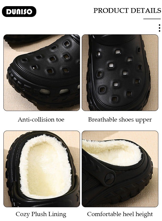 DUNISO House Slippers for Men and Women,Washable Lined Clogs, Fashion Warm Shoes with Thick Sole, Comfortable Home Fuzzy Slippers, Lightweight Non Slip House Shoes For Cozy Indoor Outdoor  - Image 2