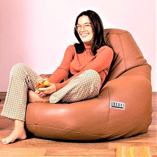 LEXAVI® - 5XL Large Premium Imported Soft Faux Leather Bean Bag with Footrest with Cushion, Extra Comfortable and Big Size to Other Bean Bags Without Beans (Cover Only) I Color- (XXXXXL-Brown) - Image 3