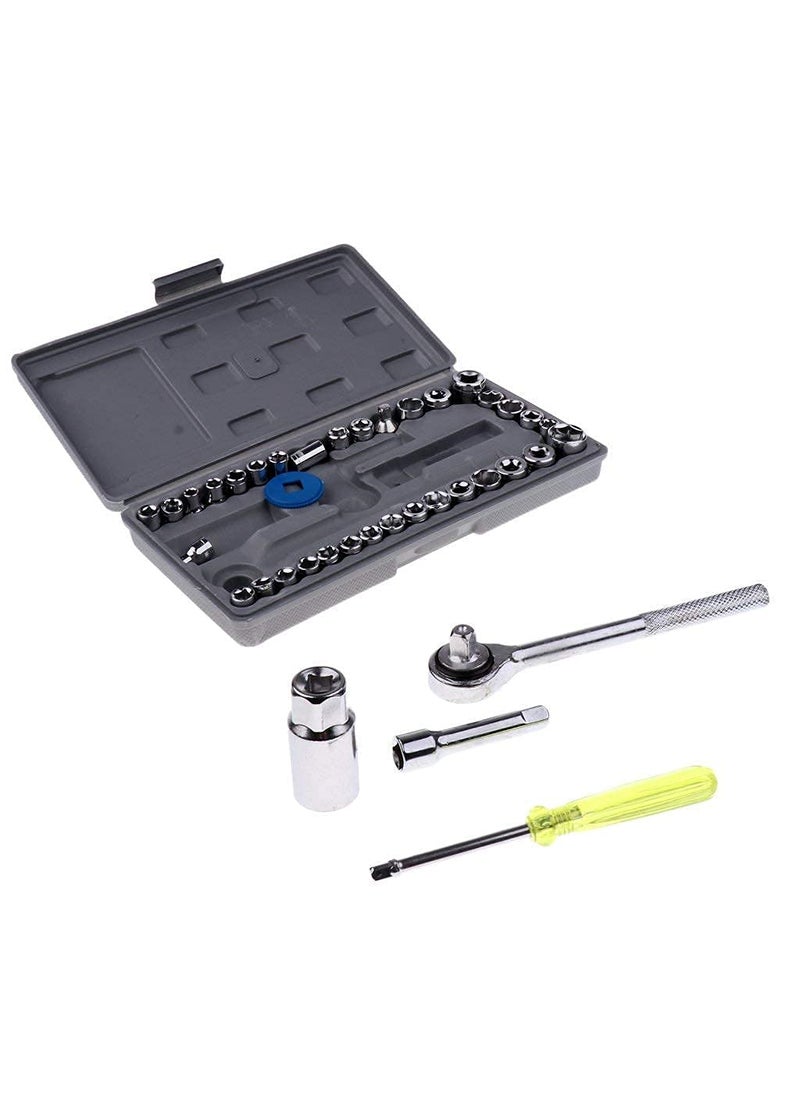 TERXA TERXA 40 In 1 Tool Kit Set Wrench Auto Repairing Tool Kit Set Socket Set Screwdriver Tool Kit Mechanical Repairing Tool Kit Hand Tool Pack of 1Multicolor  - Image 2