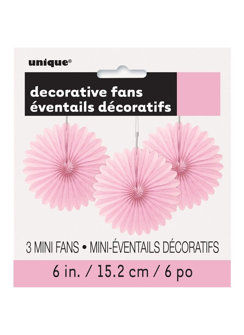 Unique Hanging Rosettes Pink Paper 15cm 3-Pack - Image 2