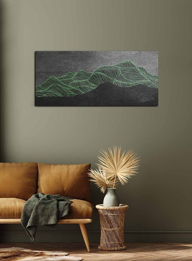 لوحة كانفاس على إطار خشبي بمنظر بانوراما، تصميم داكن، للمنزل، غرفة المعيشة، المكتب، الديكور - Image 2