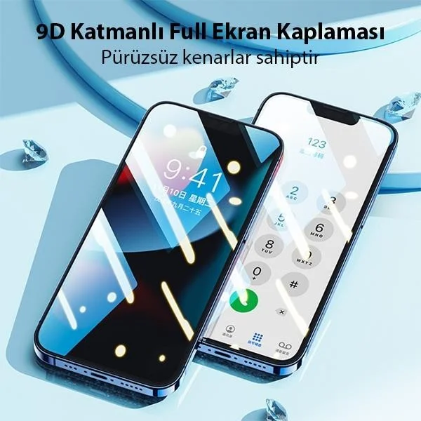 Polhammobile Polham 9d Ultra Hard and Durable iPhone 14 Plus Full Coating Screen Protector, Glue-Tempered