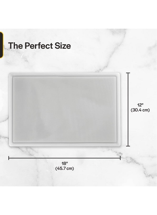 Thirteen Chefs لوح تقطيع بلاستيكي تجاري مع أخدود للعصير - 18 × 12 بوصة لتقطيع اللحم، الشواء، الشواء - 1/2" سمك من بولي إيثيلين عالي الكثافة الأبيض لخدمة الطعام - Image 5