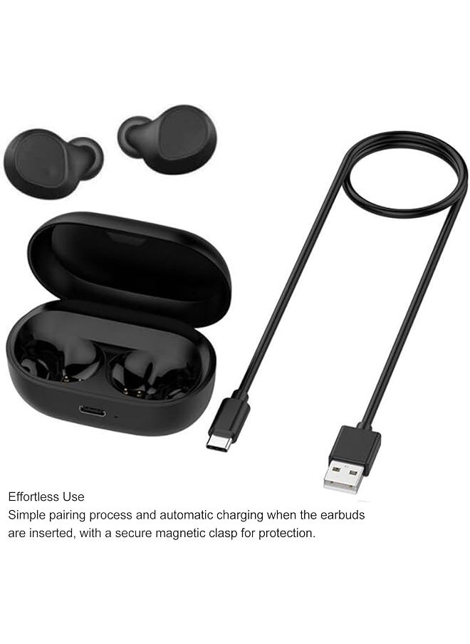 erorex - For Elite 7 Pro Active Charging Case Fast Charging Indicator Light 4 Times Full Charges Type C Cable Magnetic Clasp Large Battery Capacity Guards Led Indicators Black - Image 1