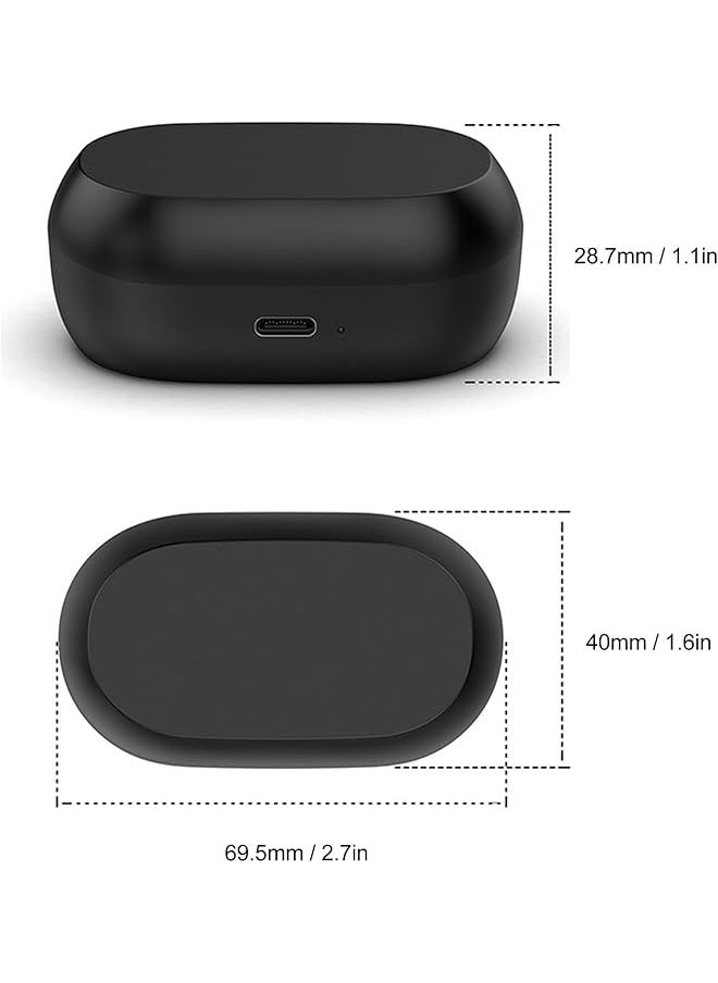 erorex - For Elite 7 Pro Active Charging Case Fast Charging Indicator Light 4 Times Full Charges Type C Cable Magnetic Clasp Large Battery Capacity Guards Led Indicators Black - Image 1