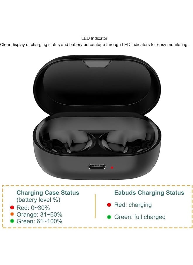 erorex - For Elite 7 Pro Active Charging Case Fast Charging Indicator Light 4 Times Full Charges Type C Cable Magnetic Clasp Large Battery Capacity Guards Led Indicators Black - Image 1