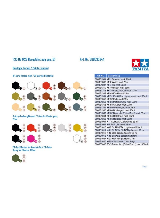 Tamiya 300035244  1: 35 Wwii Us M26 Vehicle Heavy Duty Builders Armour Triple Defender Tough Survivor Military (6) - Image 3