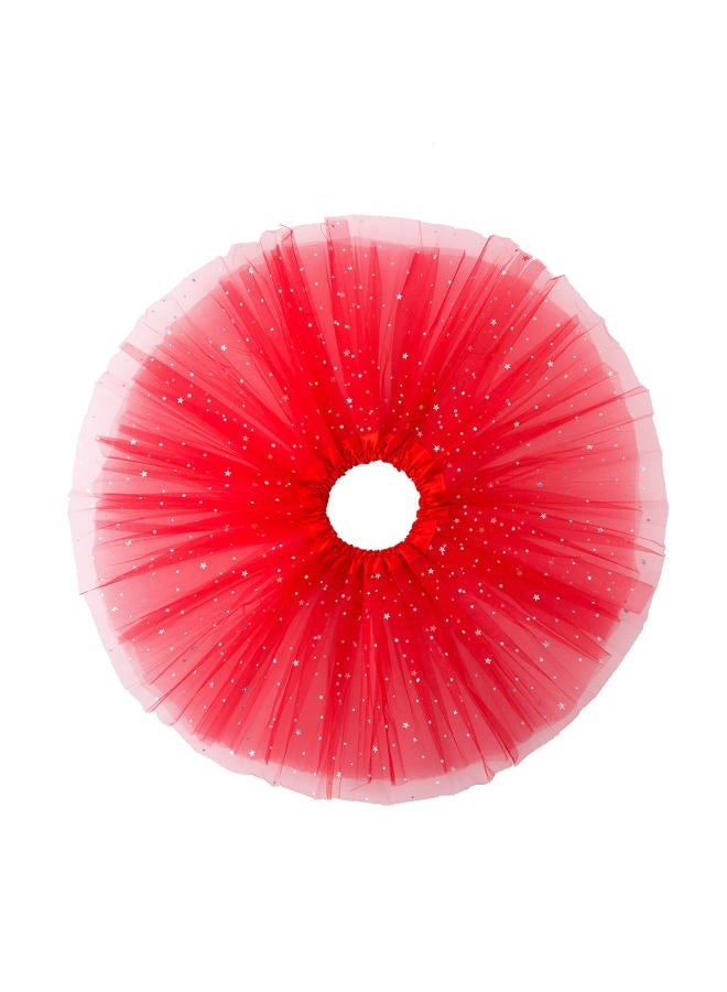 Jastore Girls Layered Stars Sequins Tutu Skirt Princess Ballet Dance Dress (Red) - Image 2