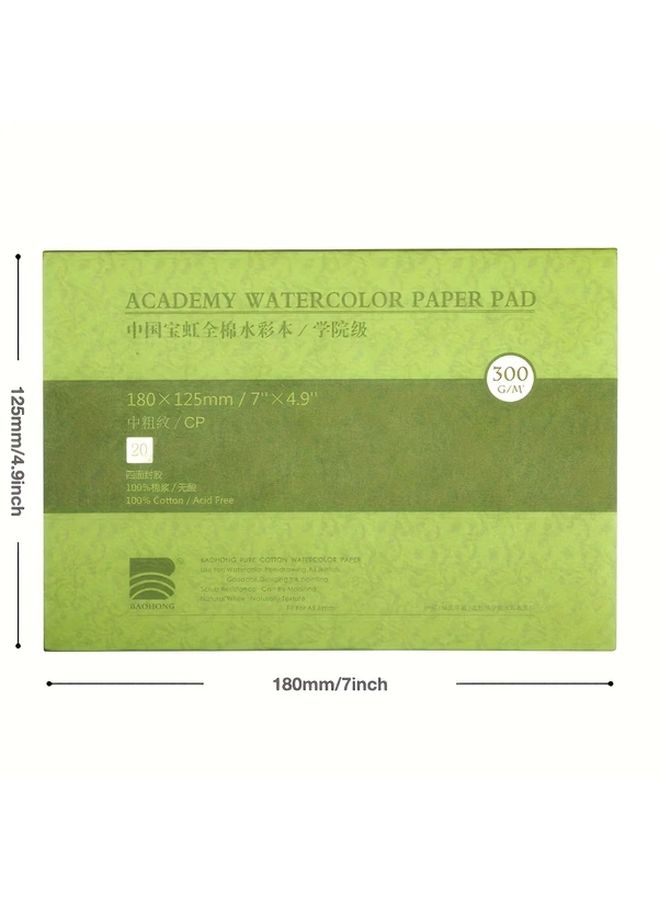 Baohong Textured Cold Press Watercolor Paper Pad 140lb 300gsm 8.3in x 5.9in - Image 2