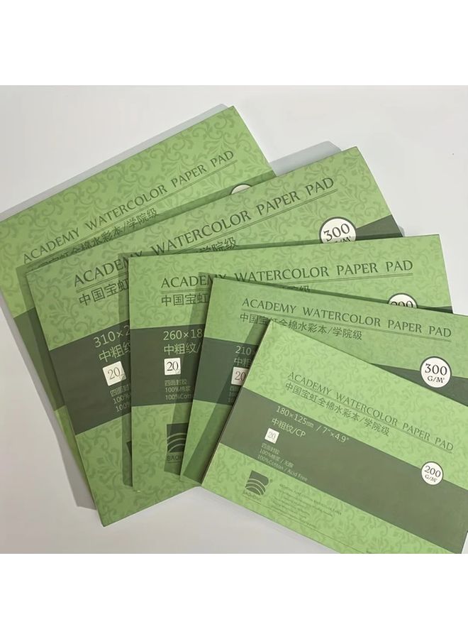 Baohong Textured Cold Press Watercolor Paper Pad 140lb 300gsm 8.3in x 5.9in - Image 1