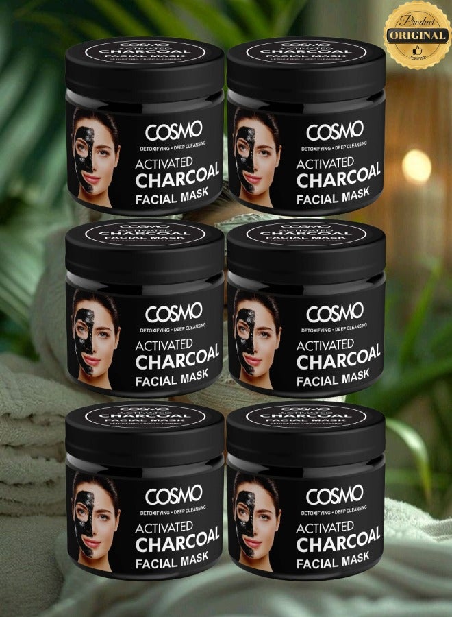 COSMO 6 Pieces Detoxifying And Deep Cleansing Activated Charcoal Facial Mask  - Image 1
