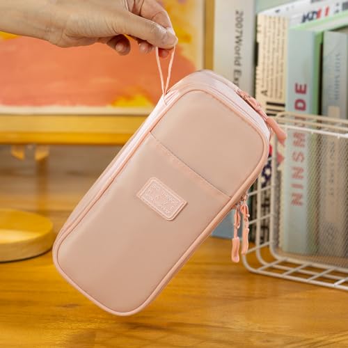CICIMELON Large Pencil Case Big Storage Pen Pouch Bag with Compartment for School Supplies Office College Teen Boys Girls Adults, Upgraded Pink - Image 5