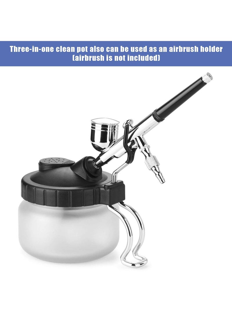 ماركة غير محددة Airbrush Cleaning Kit, Clean Pot Jar with Holder, 3 Pc Filter Cotton, 5pc Needles, Brushes, 1pc Wash Needle  - Image 5