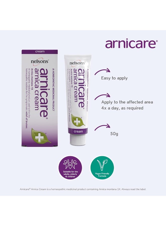 nelsons Arnicare, Arnica Skin Cream For Bruise Relief, Homeopathic Remedies, Vegan Friendly Formula, Arnica Montana, Suitable For Adults And Children, 50 Grams - Image 3