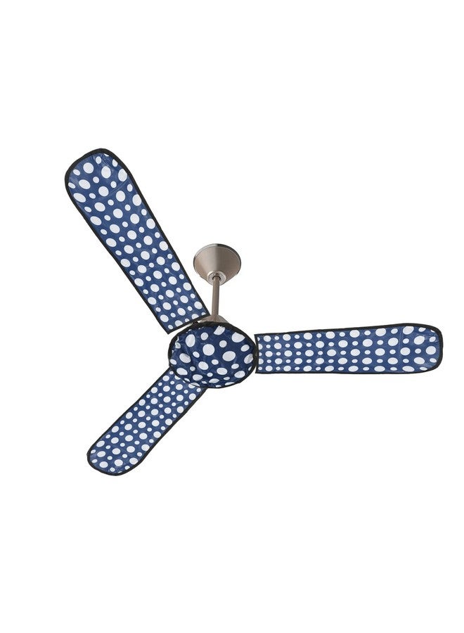 Kuber Industries PVC Dot Print Dust Proof Three Blade Ceiling Fan Cover (Blue) 54KM4012 - Image 1