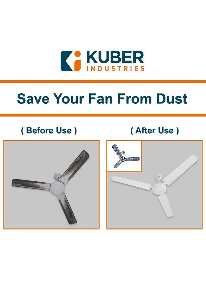 Kuber Industries PVC Dot Print Dust Proof Three Blade Ceiling Fan Cover (Blue) 54KM4012 - Image 5