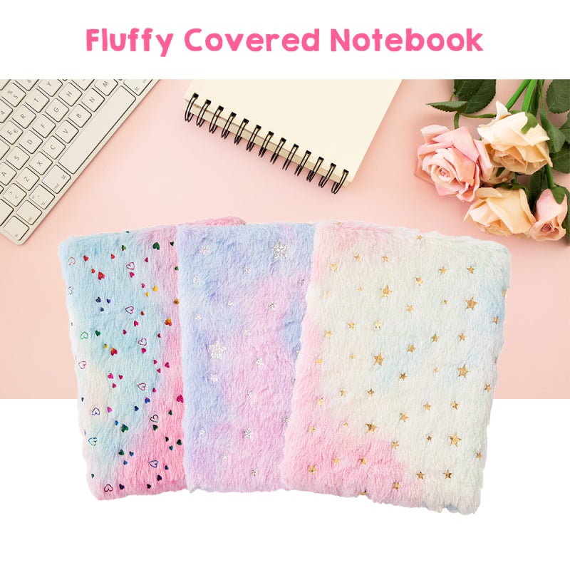 Fluffy Notebook A5 Size Soft Furry Cover - Acid-Free Lined Pages Fuzzy Notebook for Girls Teens Women Daily Writing Travel Planning Gifting - Image 2