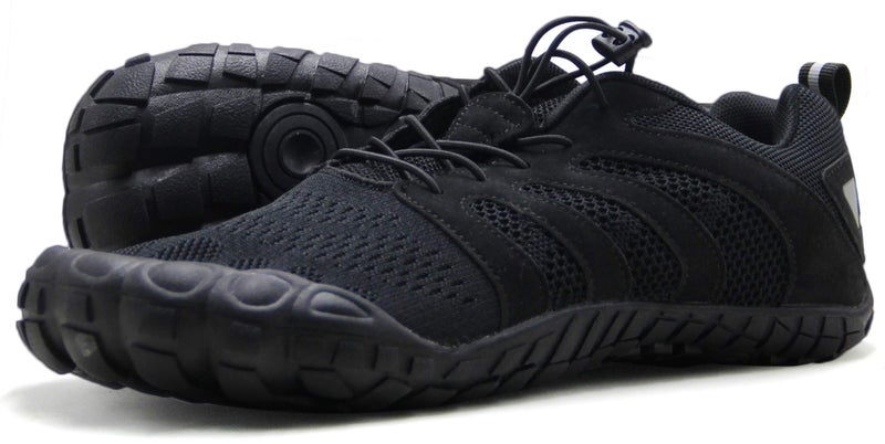 Oranginer Men's Barefoot Shoes Wide Toe Box Comfy Breathable Quick Dry 5 Fingers Shoes for Men Black Size 9.5
